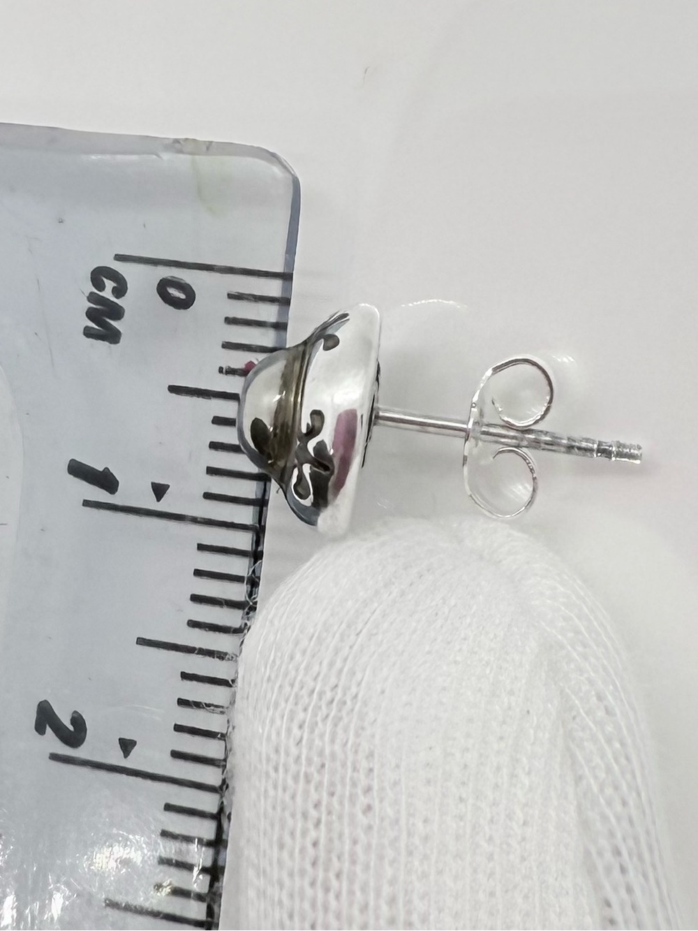 Sterling Silver Two-Tone Dome Stud Earrings - Silver & Gold Accent - Picture 8 of 14